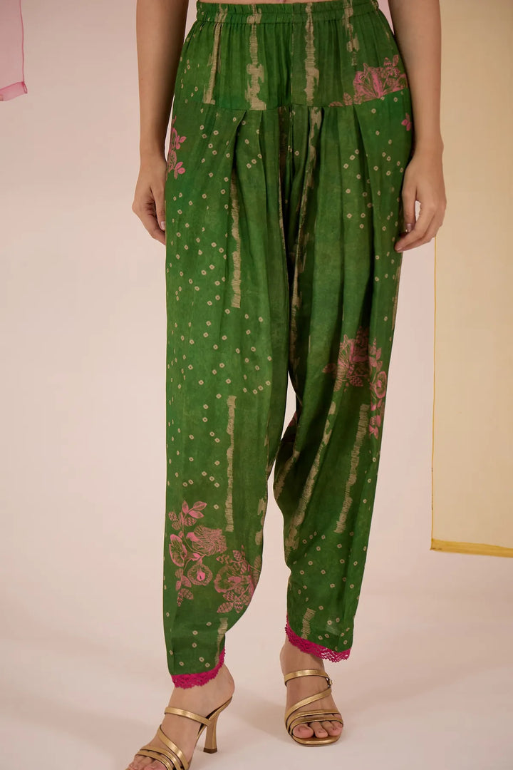 Green Side Gather Co-ord Set