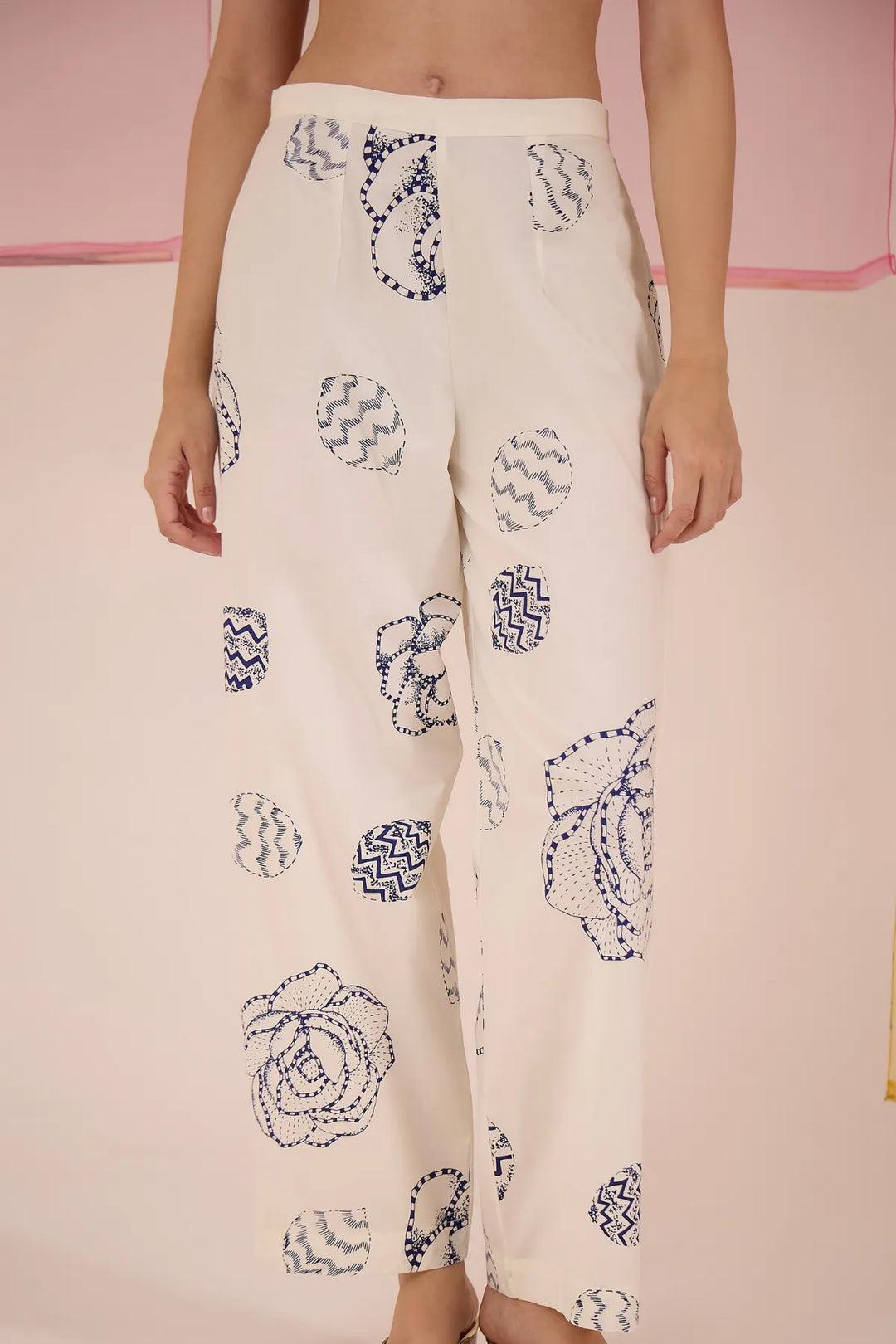 Blue Cotton Silk Cape Set