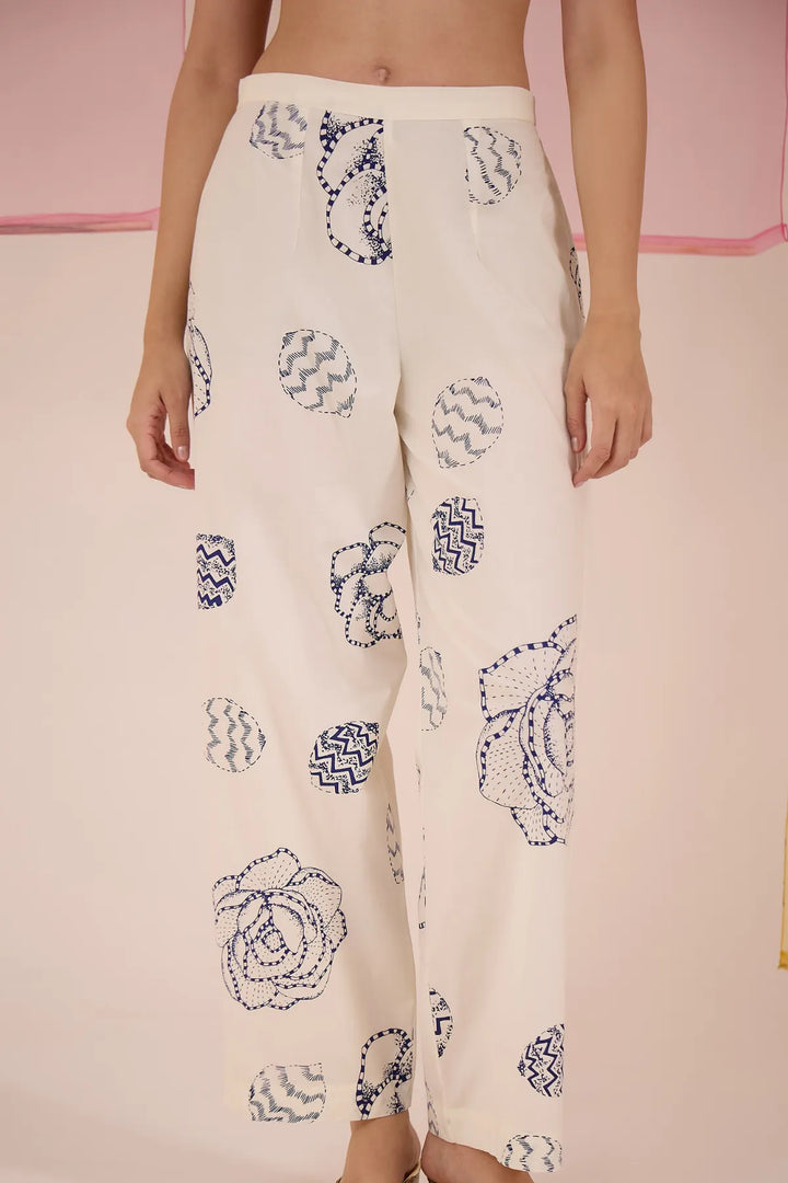 Blue Cotton Silk Cape Set
