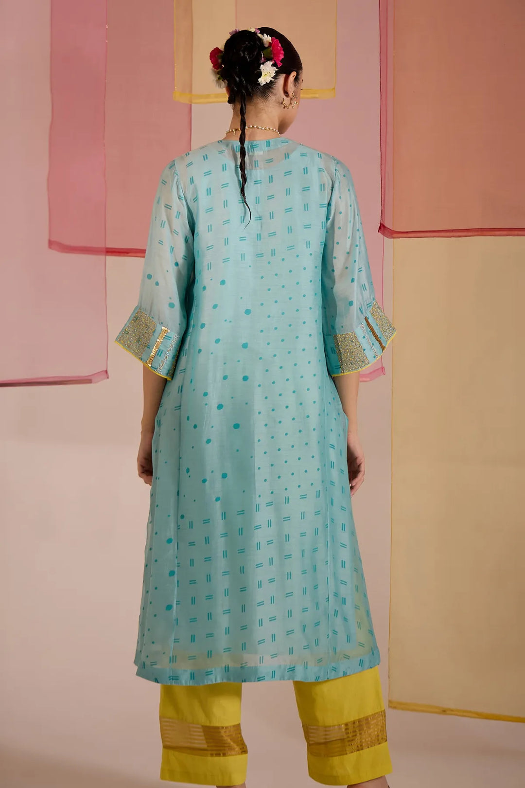 Turq Cotton Silk Big Yok Kurta Set