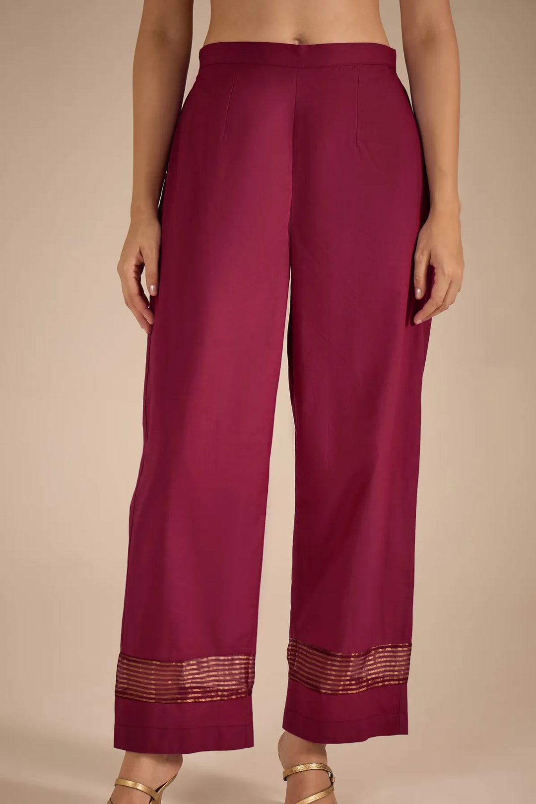 Red Cotton Silk Big Yok Kurta Set