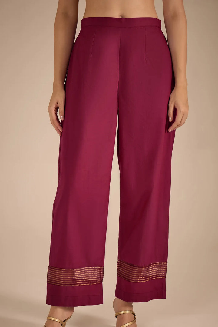 Red Cotton Silk Big Yok Kurta Set