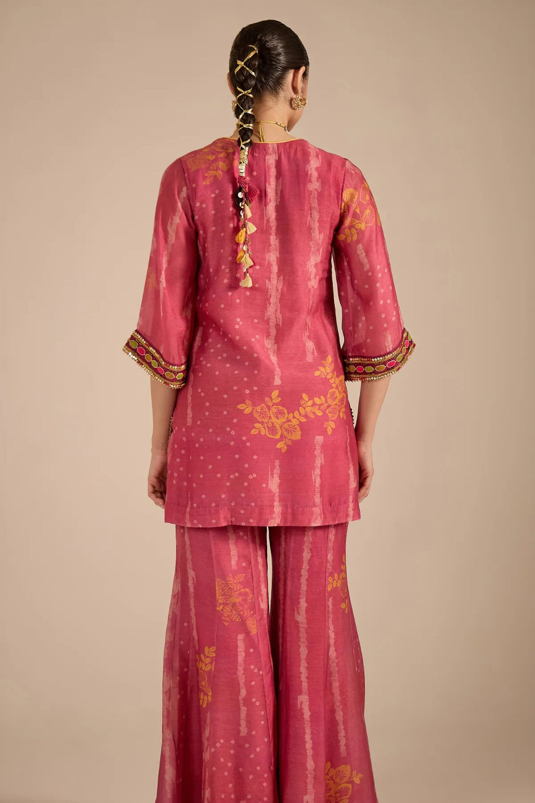 Blush Cotton Silk Embroidered Short Kurta Set