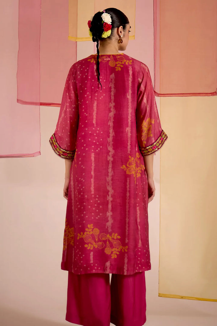 Blush Cotton Silk Embroidered Yok Kurta Set