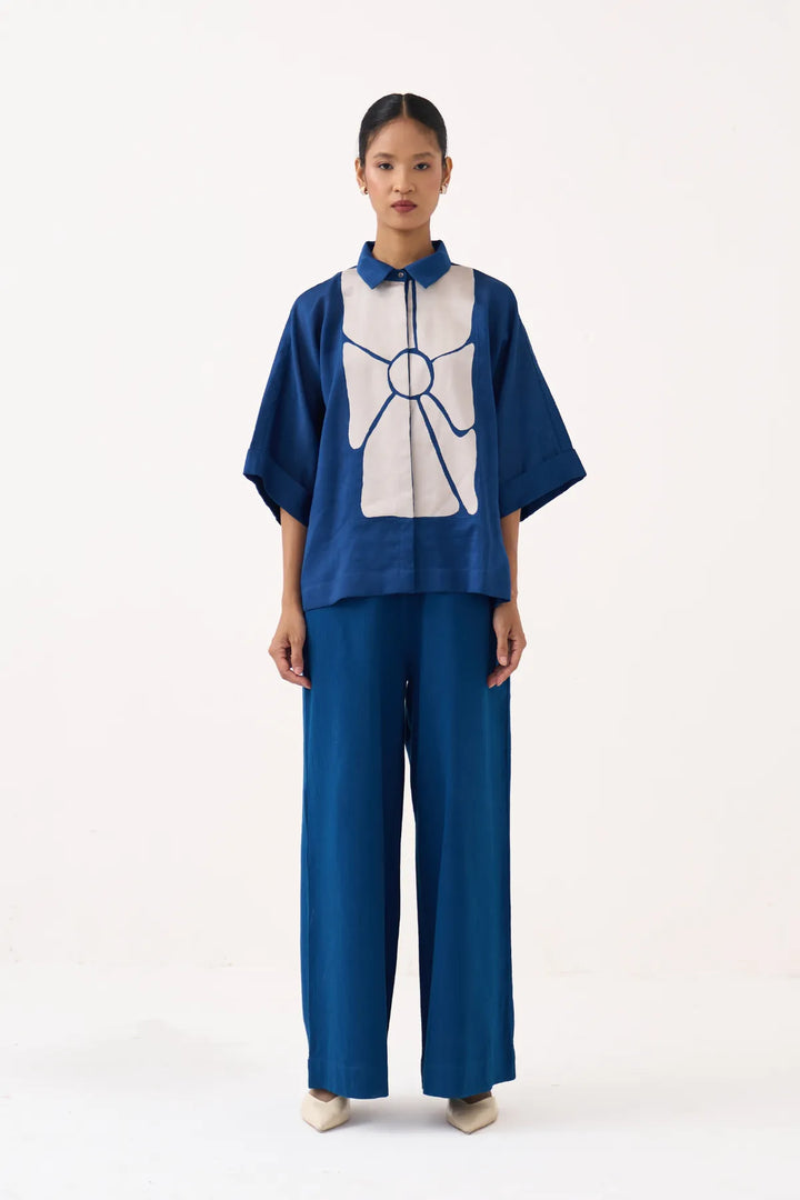 Floral Applique Shirt Co-ord
