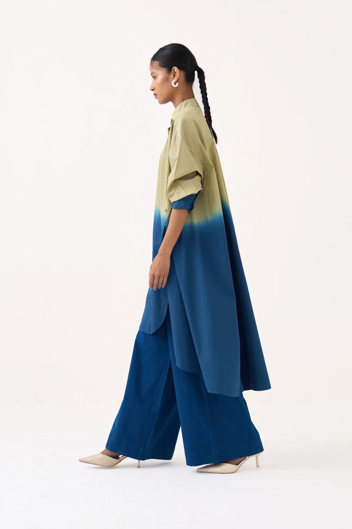 Dip-Dye Side Button Tunic Co-ord