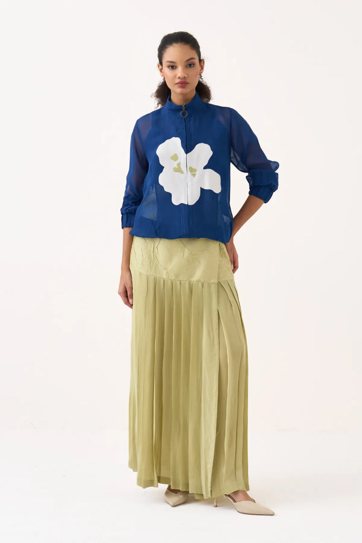 High Neck Floral Applique Bomber Co-ord