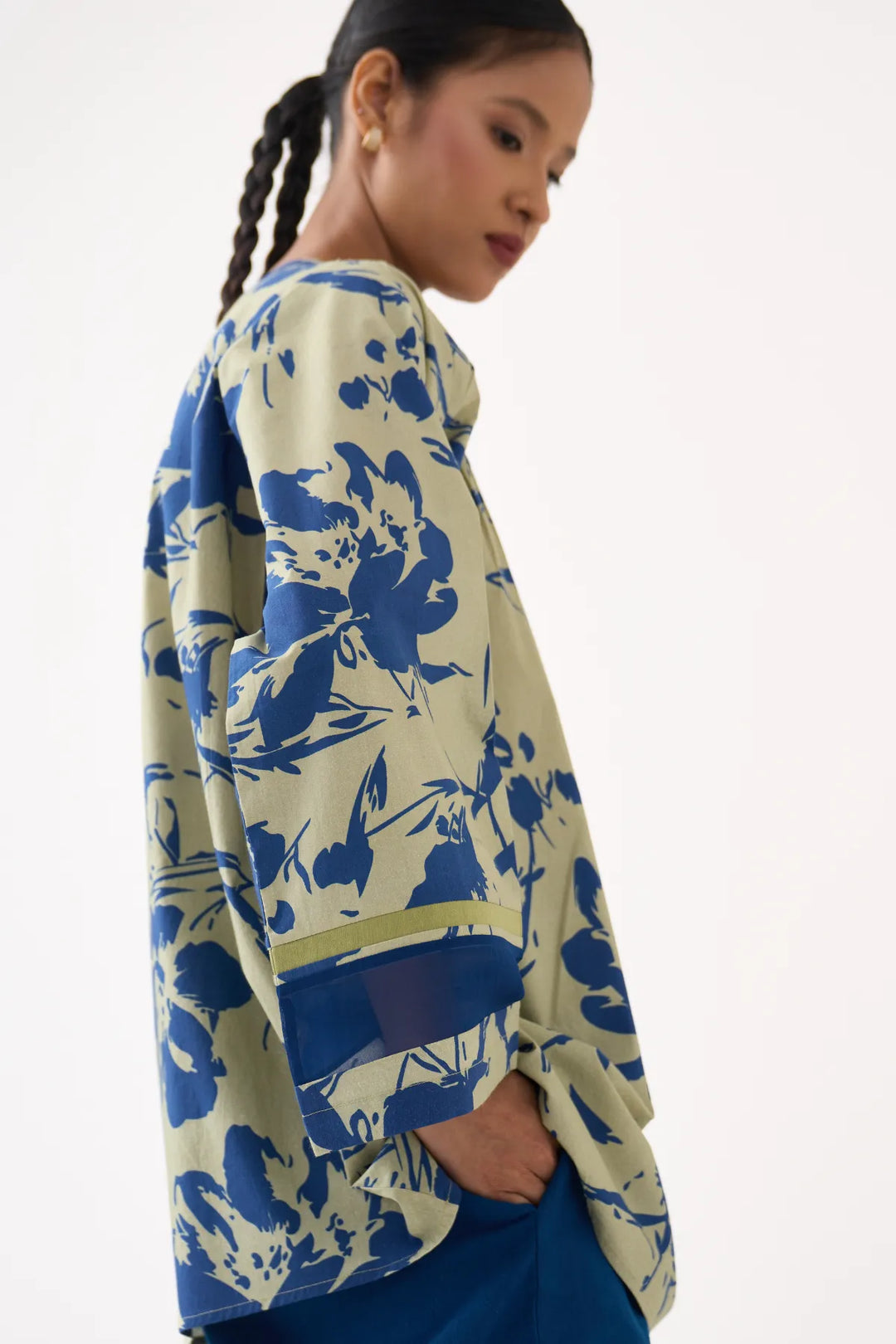 Wide Sleeve Gather Neck Top Co-ord