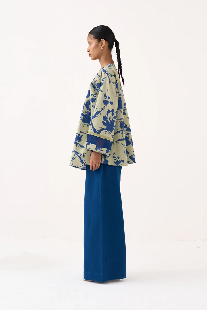 Wide Sleeve Gather Neck Top Co-ord