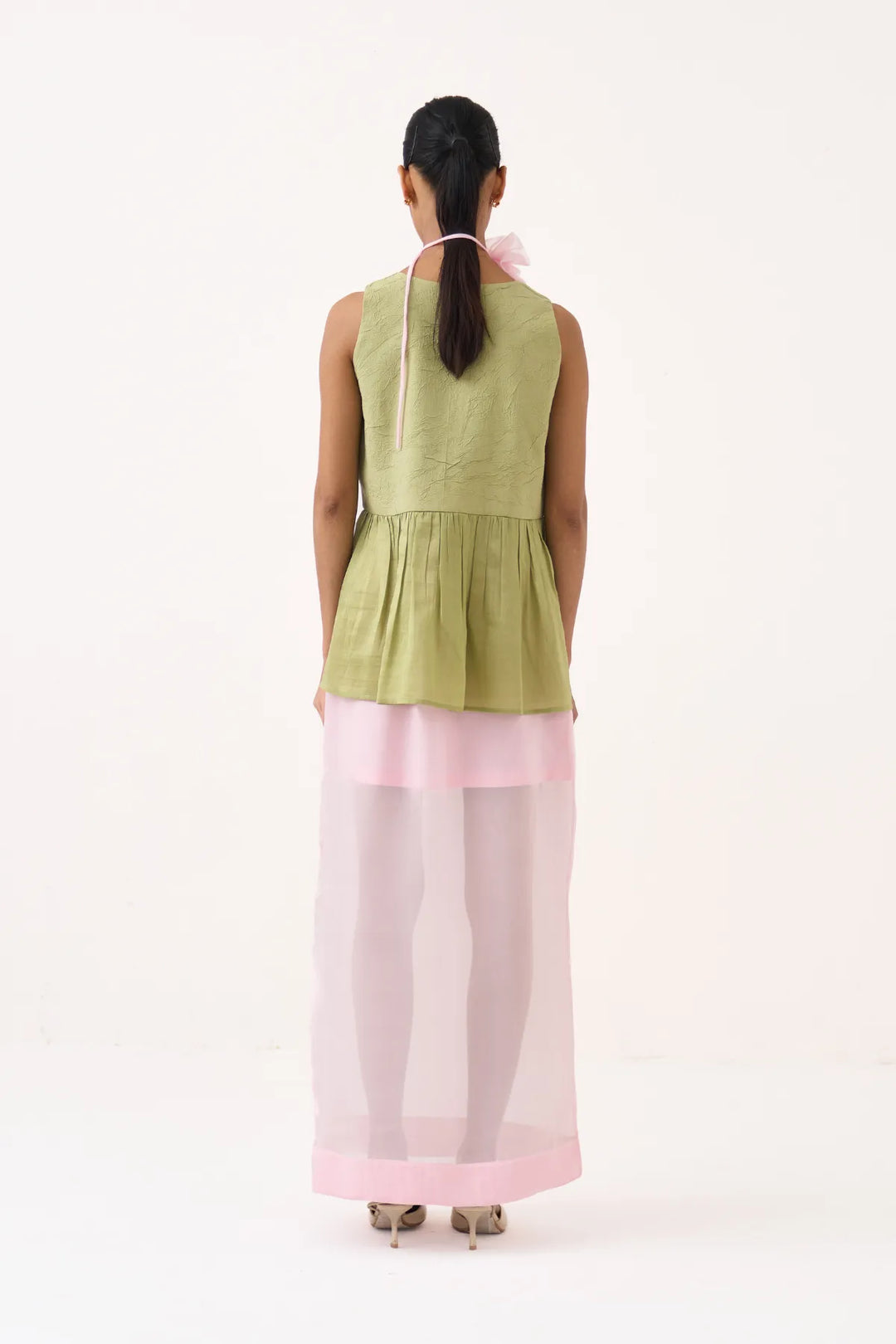 Sleeveless Yoke Gather Top Co-Ord