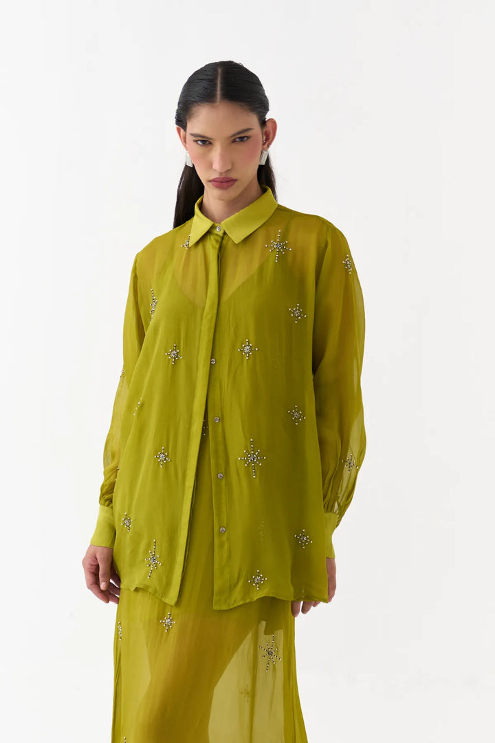 Hand Emb. Detail Shirt Co-ord (Set Of 2)