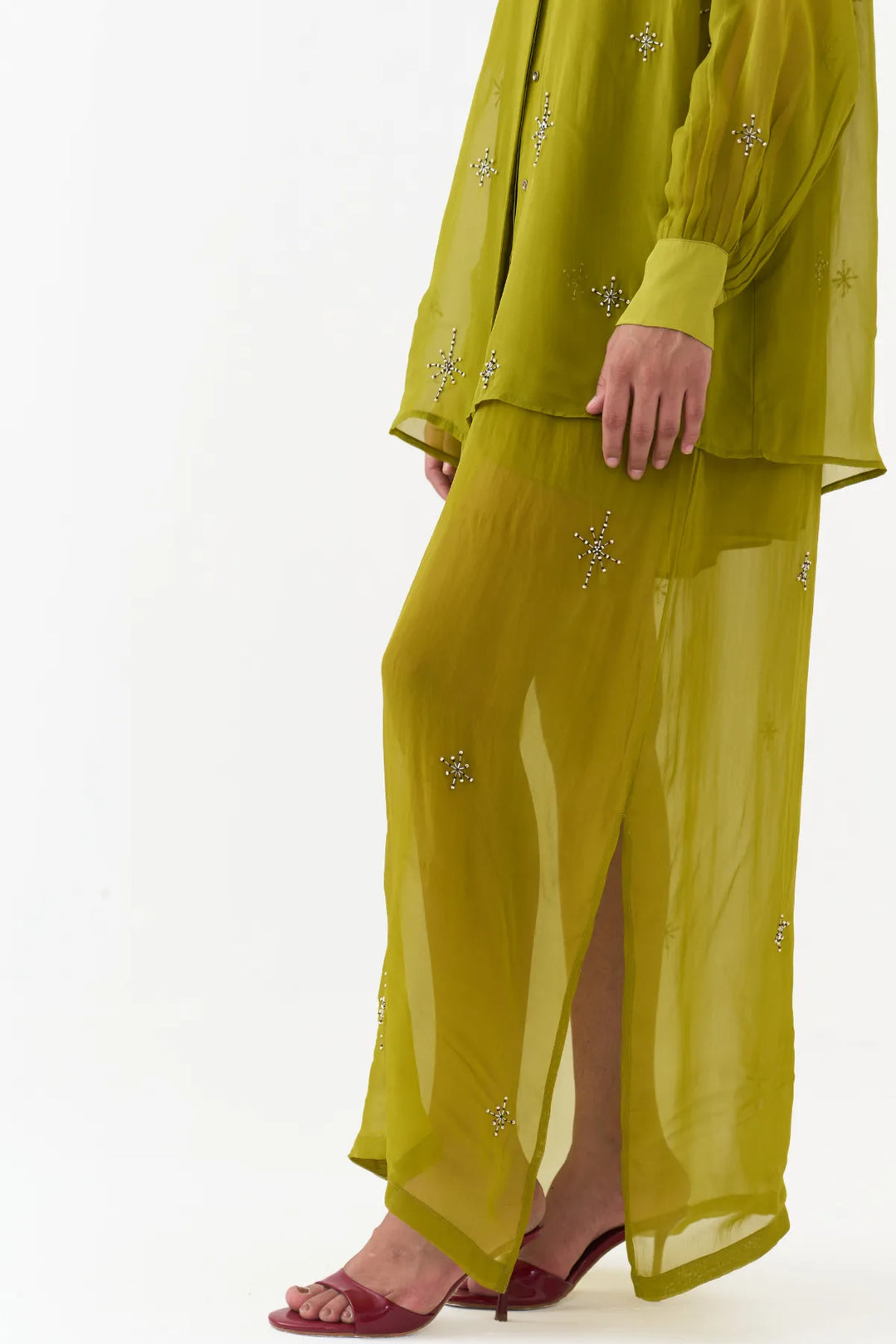 Hand Emb. Detail Shirt Co-ord (Set Of 2)