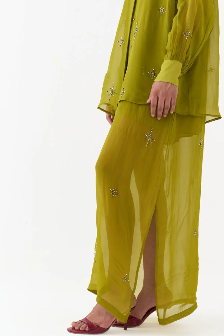 Hand Emb. Detail Shirt Co-ord (Set Of 2)