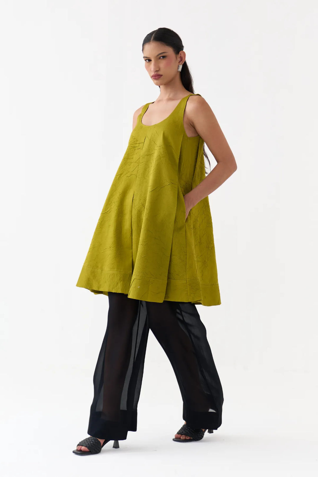 U-Neck Pleated Tunic Co-ord (Set Of 2)