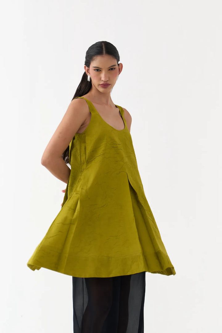 U-Neck Pleated Tunic Co-ord (Set Of 2)
