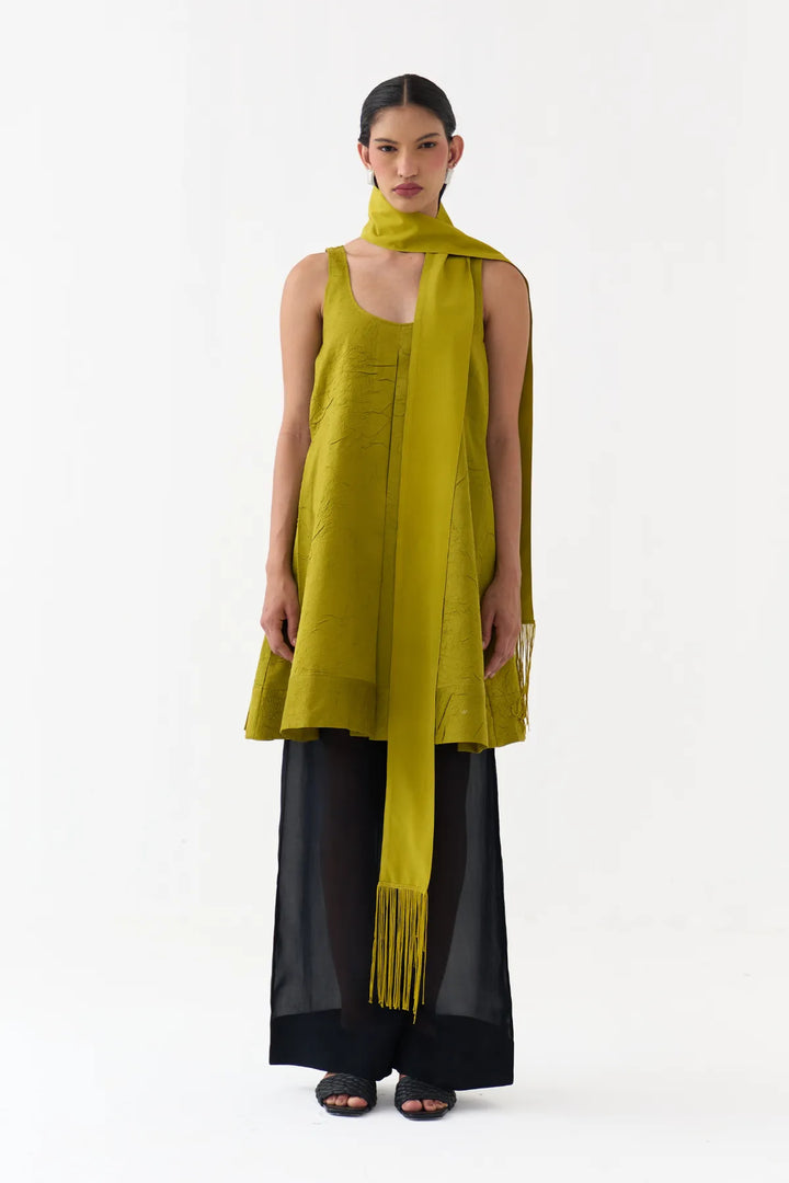 U-Neck Pleated Tunic Co-ord (Set Of 2)