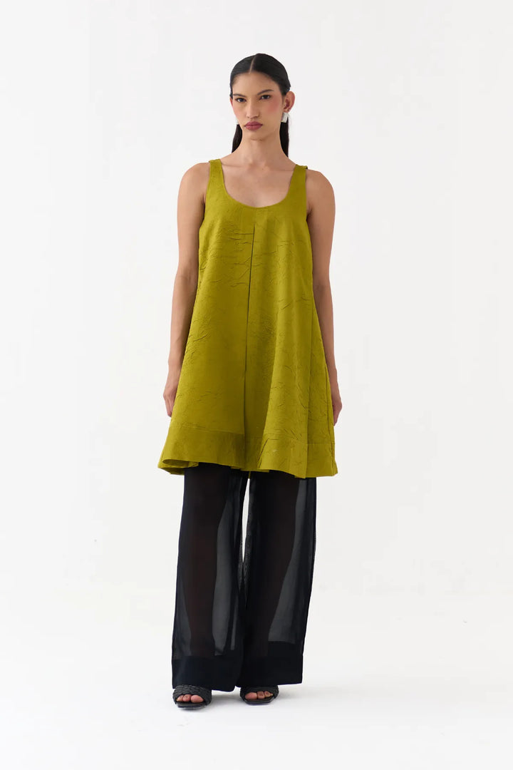 U-Neck Pleated Tunic Co-ord (Set Of 2)