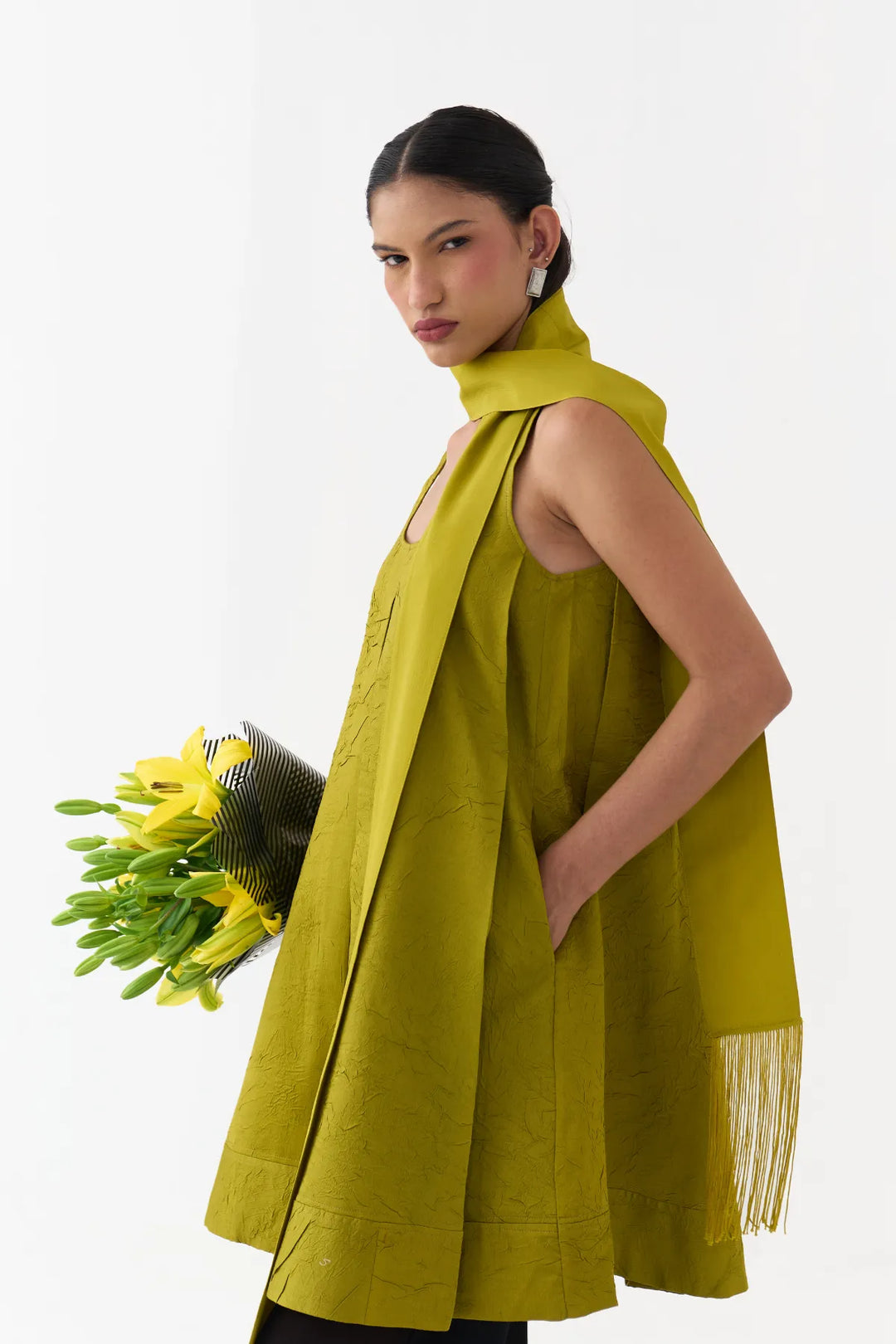 U-Neck Pleated Tunic Co-ord (Set Of 2)