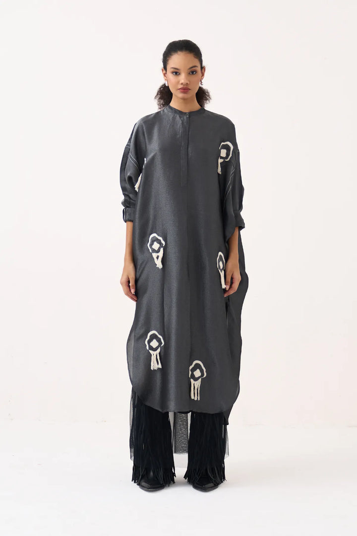 Fringe Bat Sleeve Dress