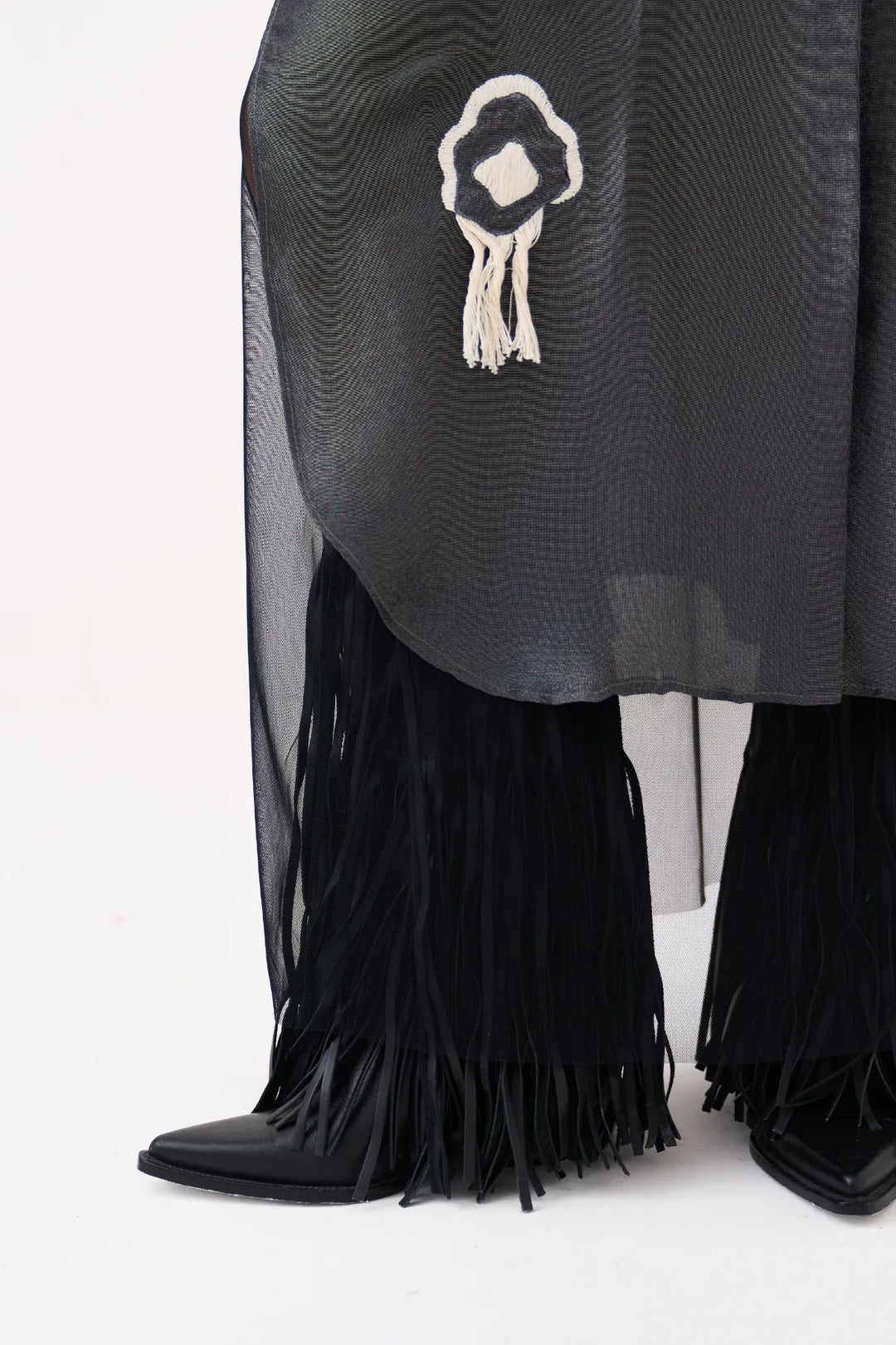 Fringe Bat Sleeve Dress