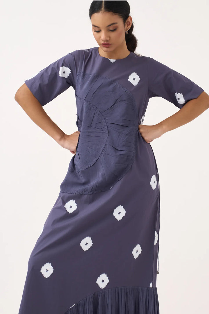 Block Print Multi Drawstring Dress
