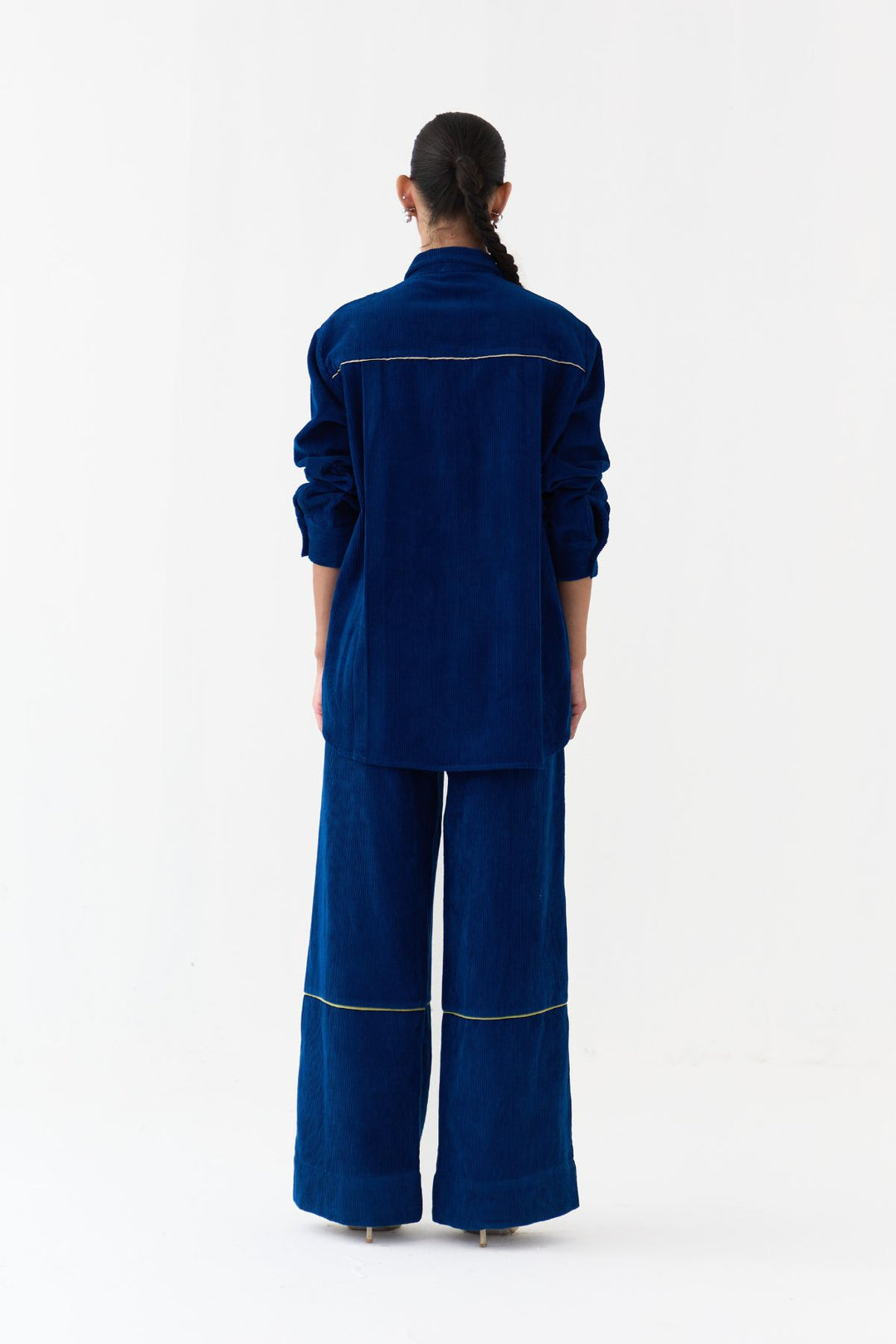 Hand Emb. Patch Pocket Shirt Co-ord (Set Of 2)