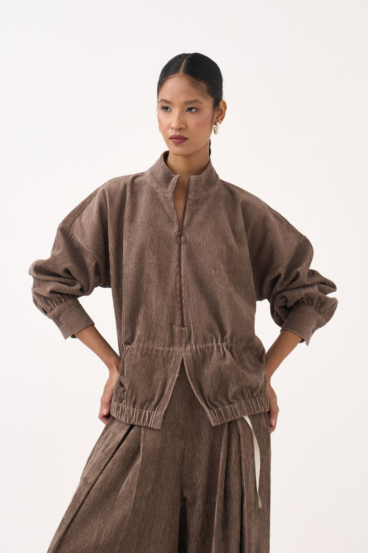Corduroy Drawstring Top Co-ord (Set Of 2)