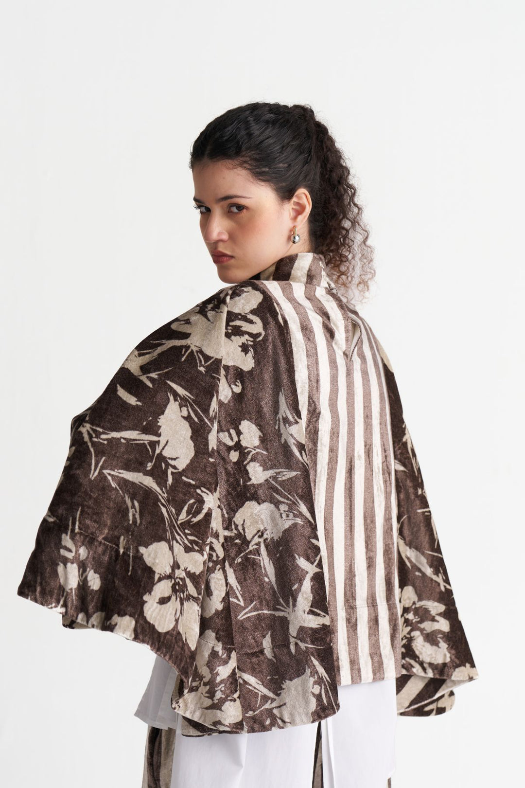 Velvet Poncho Co-ord (Set Of 3)