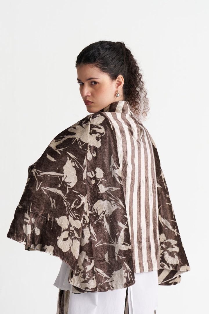 Velvet Poncho Co-ord (Set Of 3)