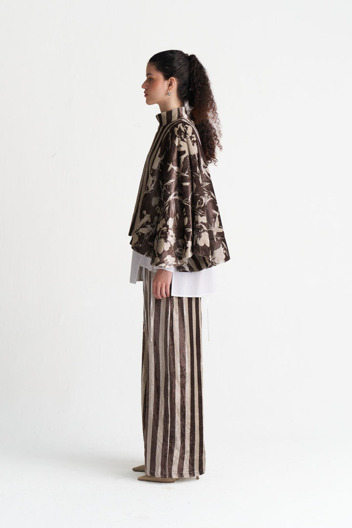 Velvet Poncho Co-ord (Set Of 3)