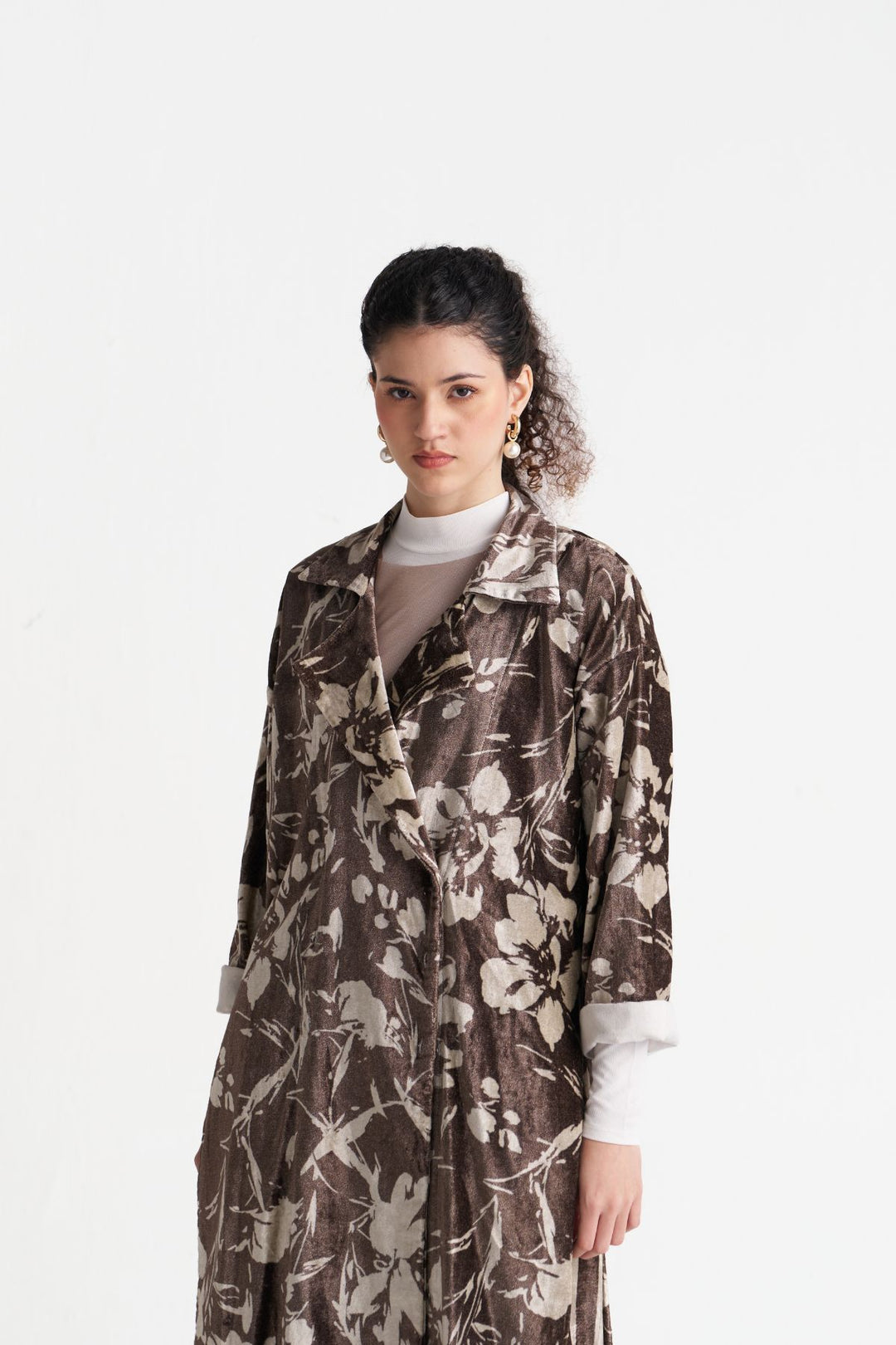 Velvet Floral Overlap Kaftan