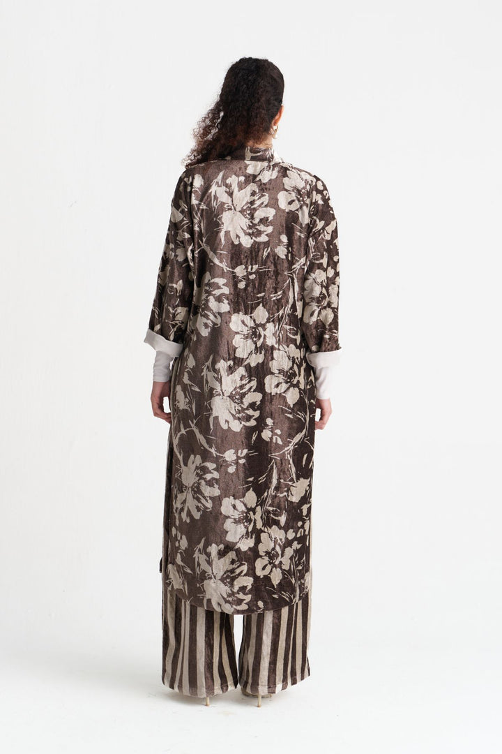 Velvet Floral Overlap Kaftan