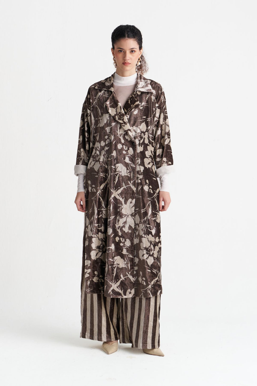 Velvet Floral Overlap Kaftan