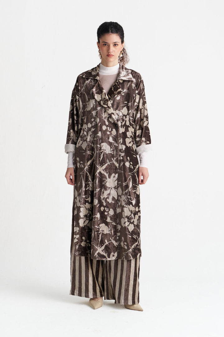 Velvet Floral Overlap Kaftan