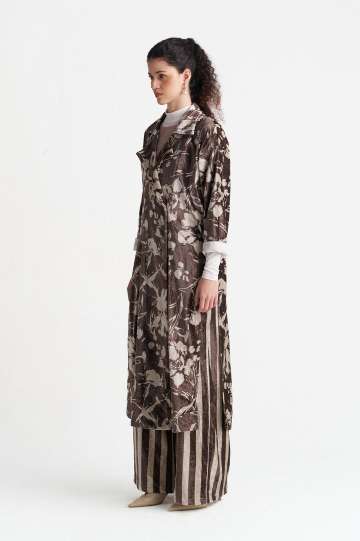 Velvet Floral Overlap Kaftan