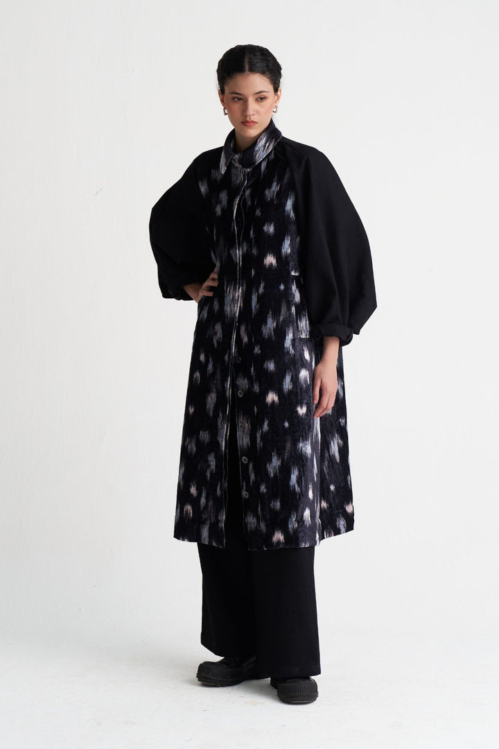 Ikat Print Bat Sleeve Jacket Co-ord (Set Of 2)