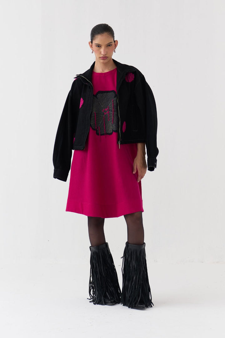 Polka Denim Bomber Co-ord (Set Of 2)