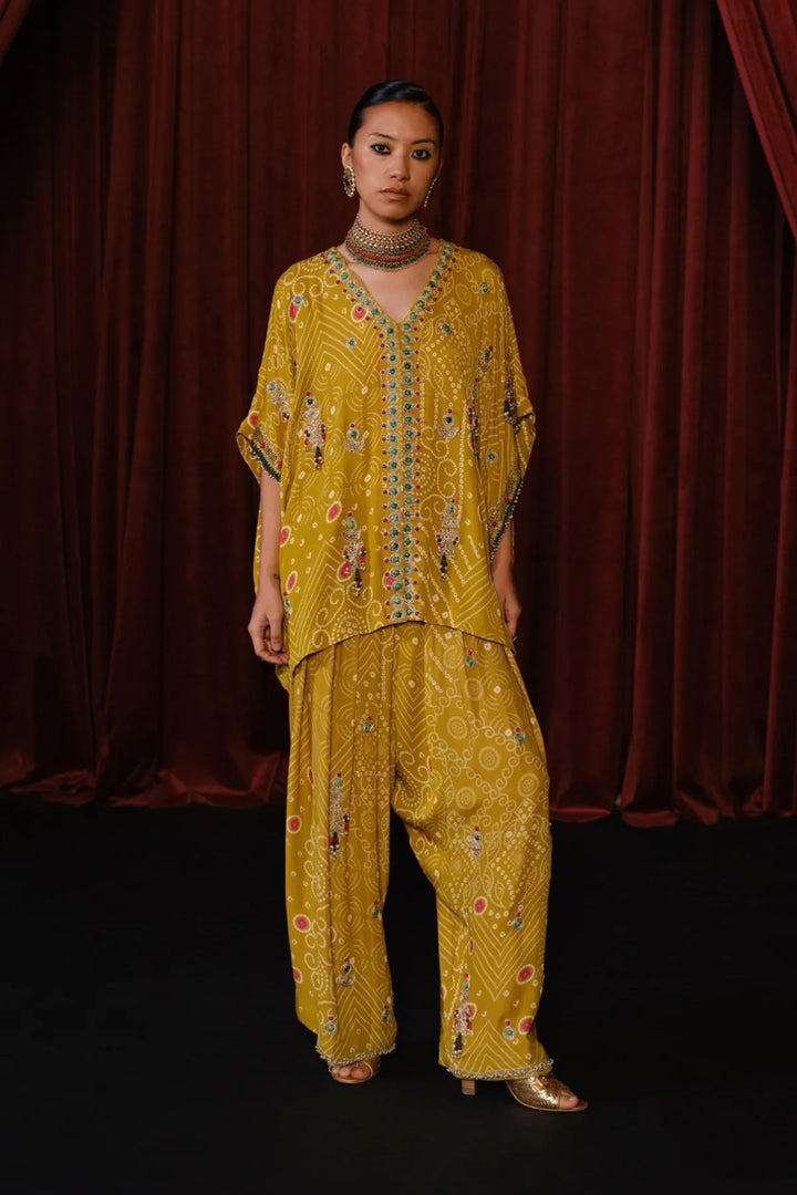 Lime Green Kaftan Set