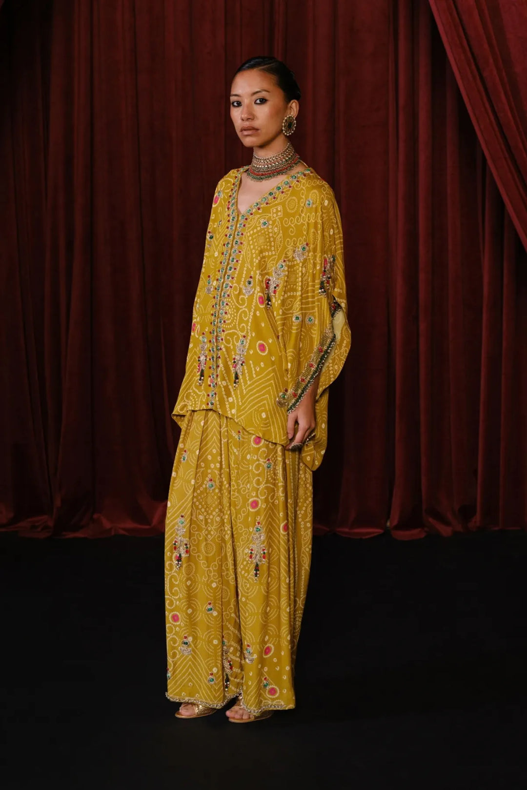 Lime Green Kaftan Set
