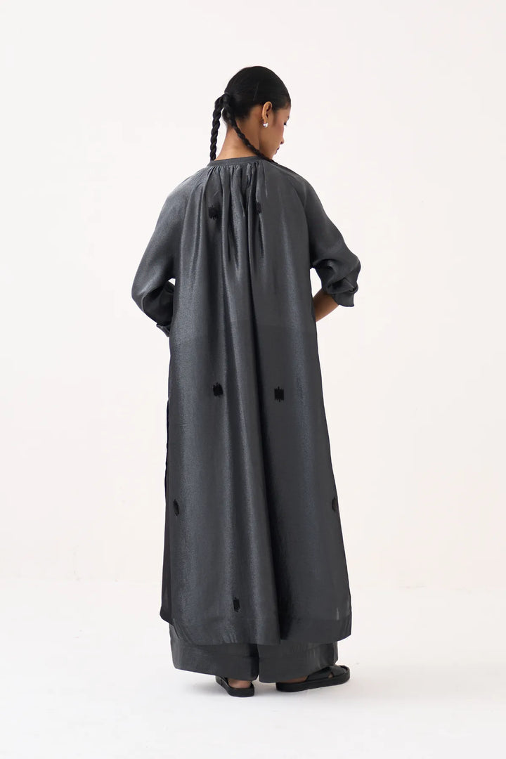 Hand Emb. Gather Neck Shirt Co-ord (Set Of 2)
