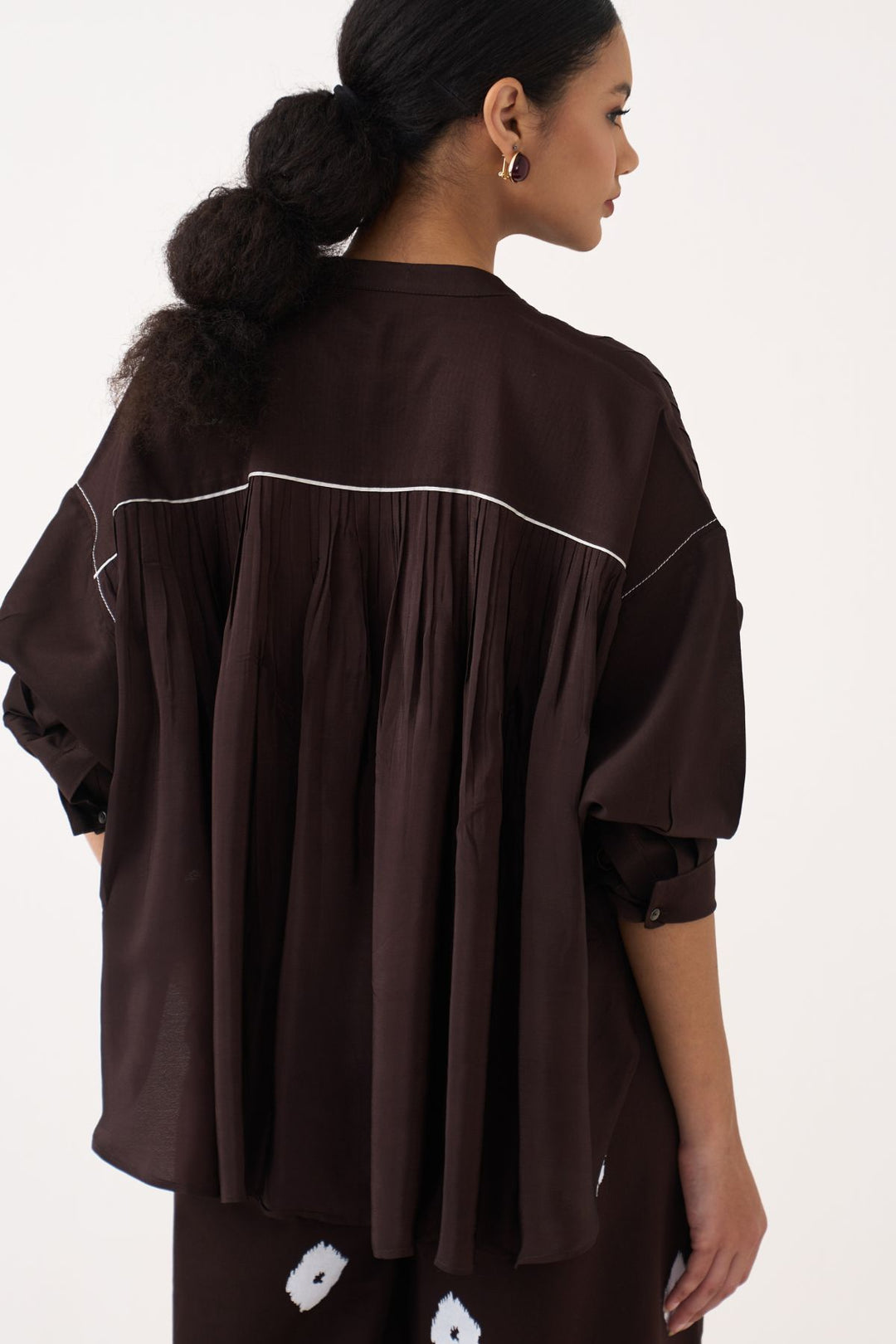 Pintuck Bat Sleeve Top
