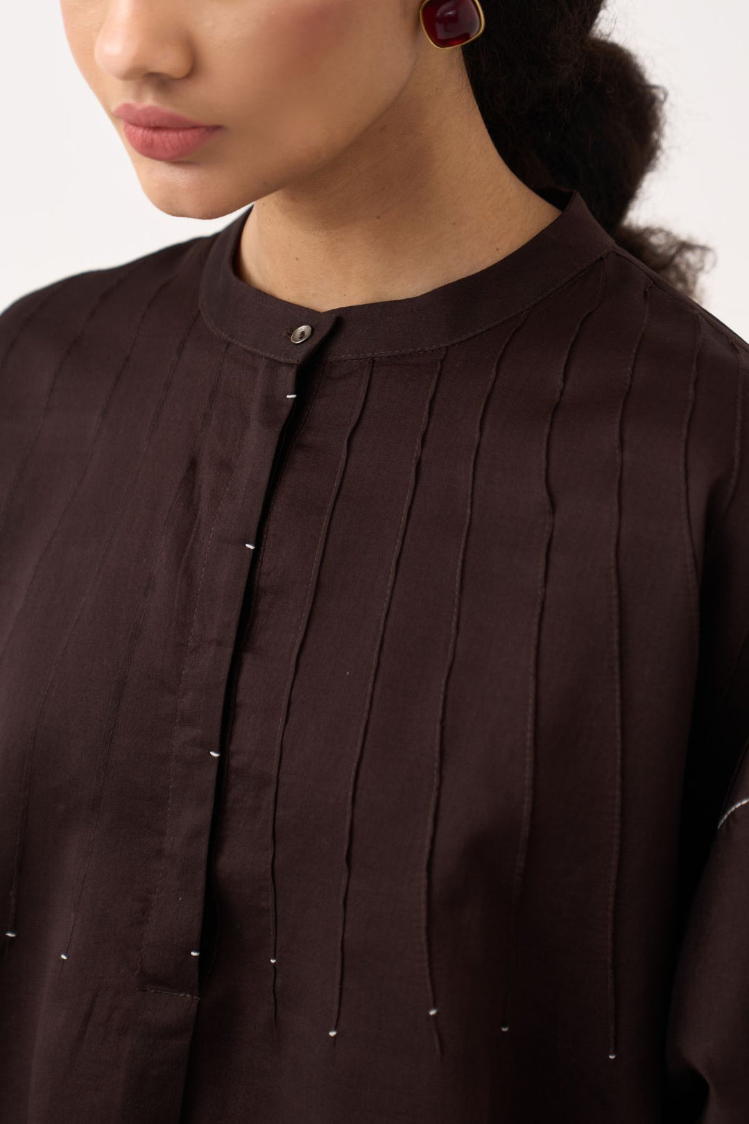 Pintuck Bat Sleeve Top