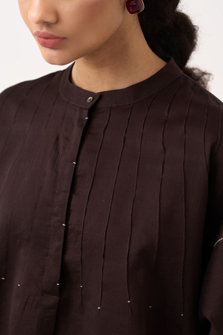 Pintuck Bat Sleeve Top