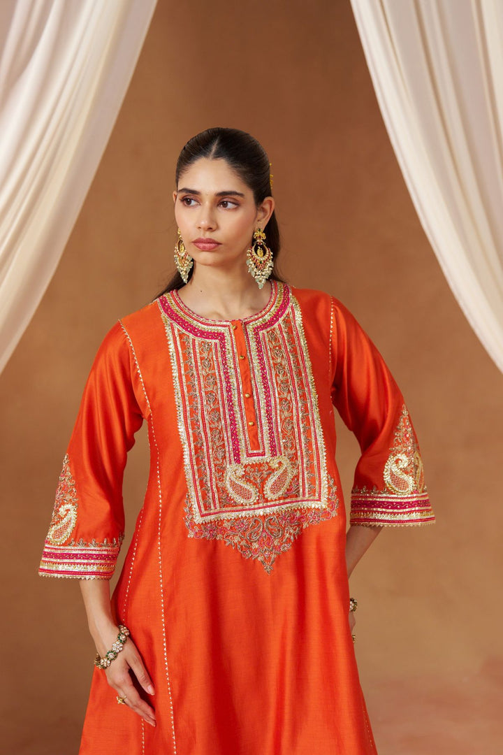 Daneen Burnt Orange Chauga with Salwar