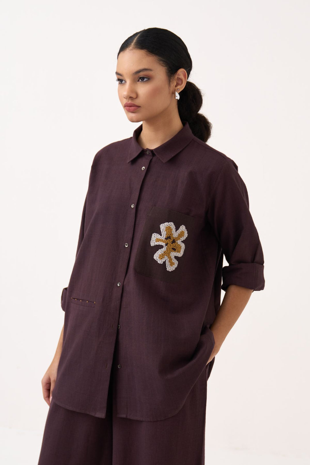 Hand Emb. Patch Pocket Shirt