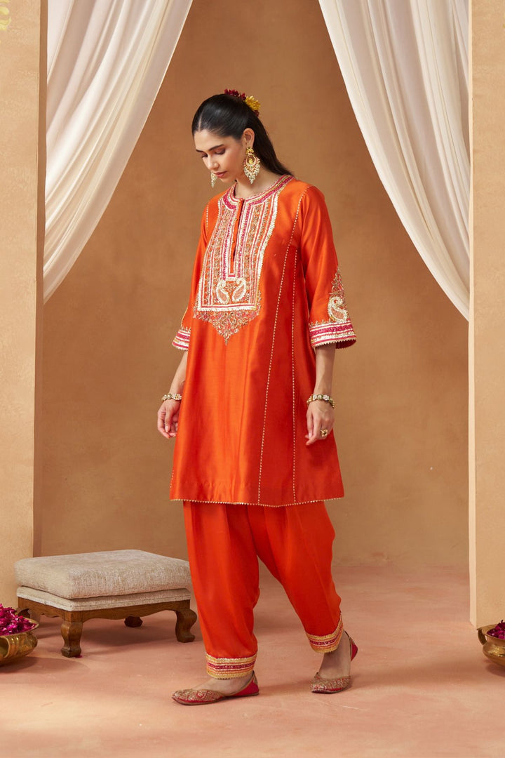 Daneen Burnt Orange Chauga with Salwar