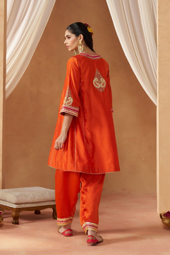 Daneen Burnt Orange Chauga with Salwar