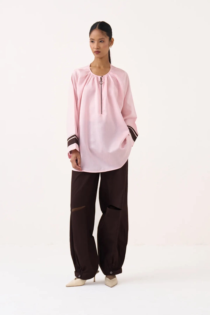 Wide Sleeve Gather Neck Top Co-ord
