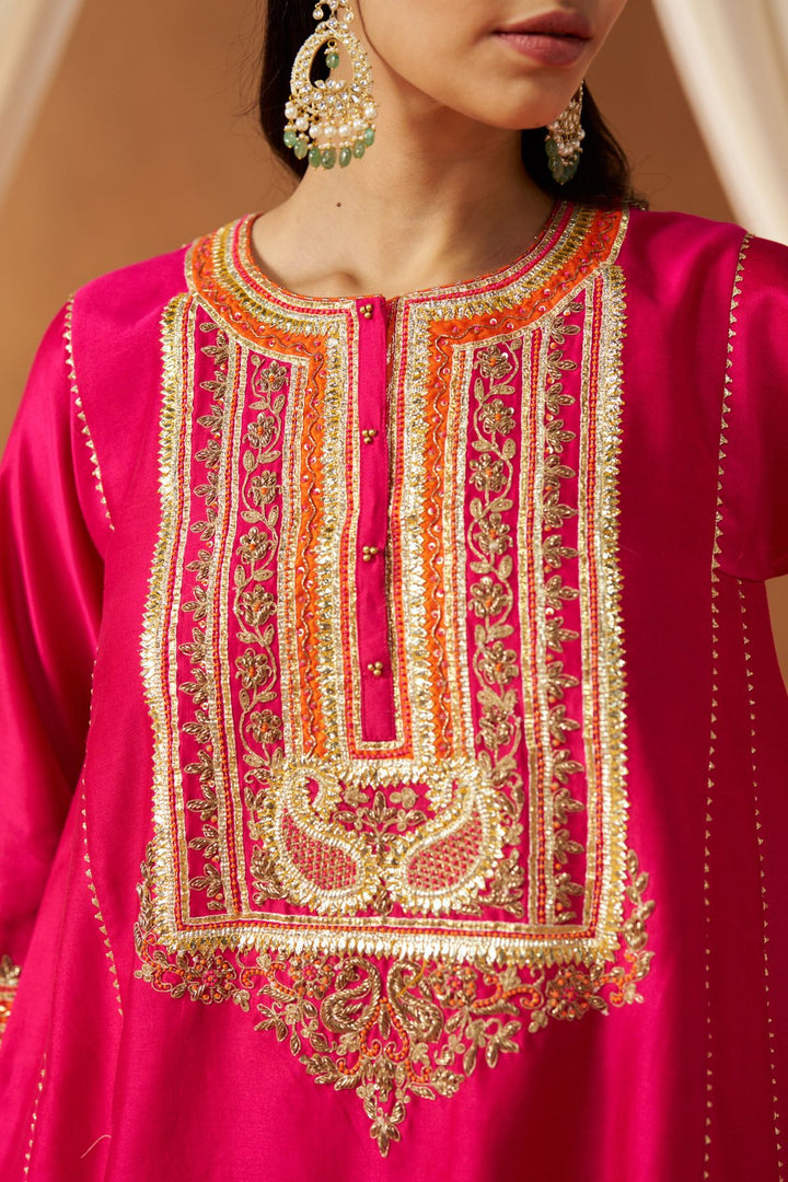 Daneen Hotpink Chauga with Salwar