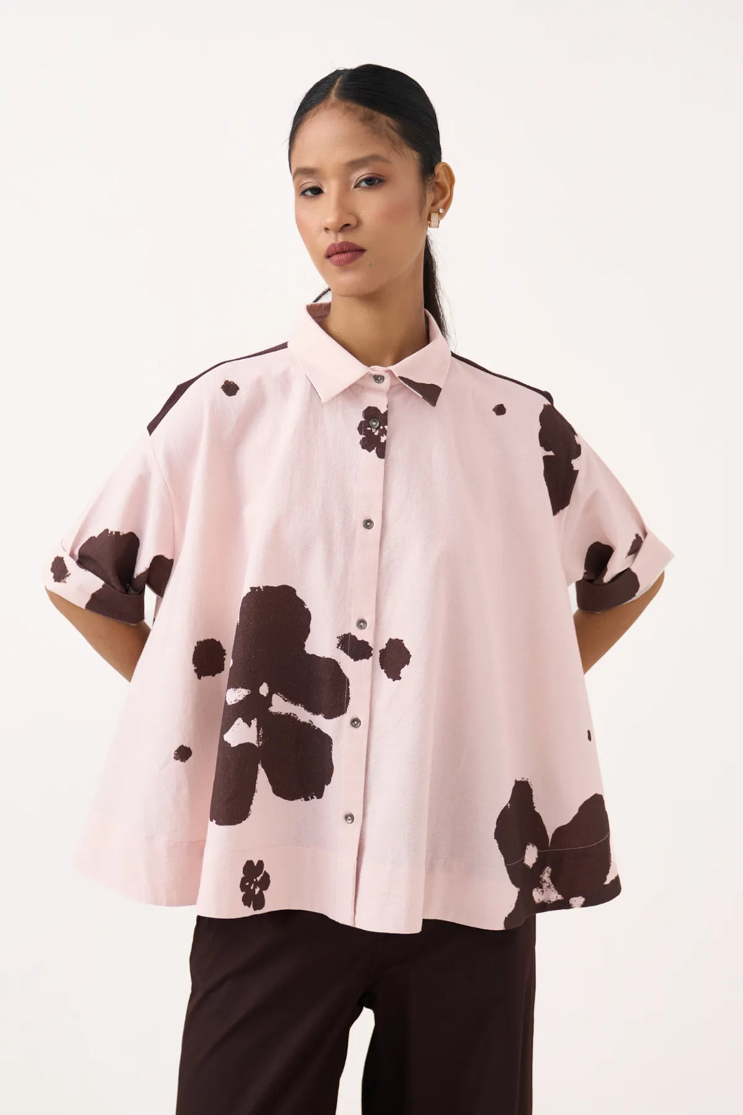 Floral Wide Hem Shirt Co-ord
